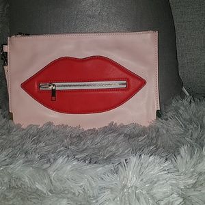 Designer Aldo Red Lips Clutch purse
